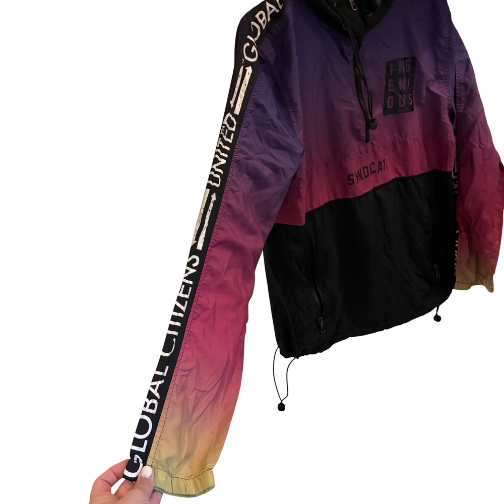 Track 23 Ingenious Syndicate Windbreaker Unisex Small Purple Ombre Reflective